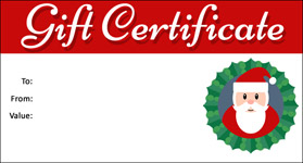 kids gift certificate template